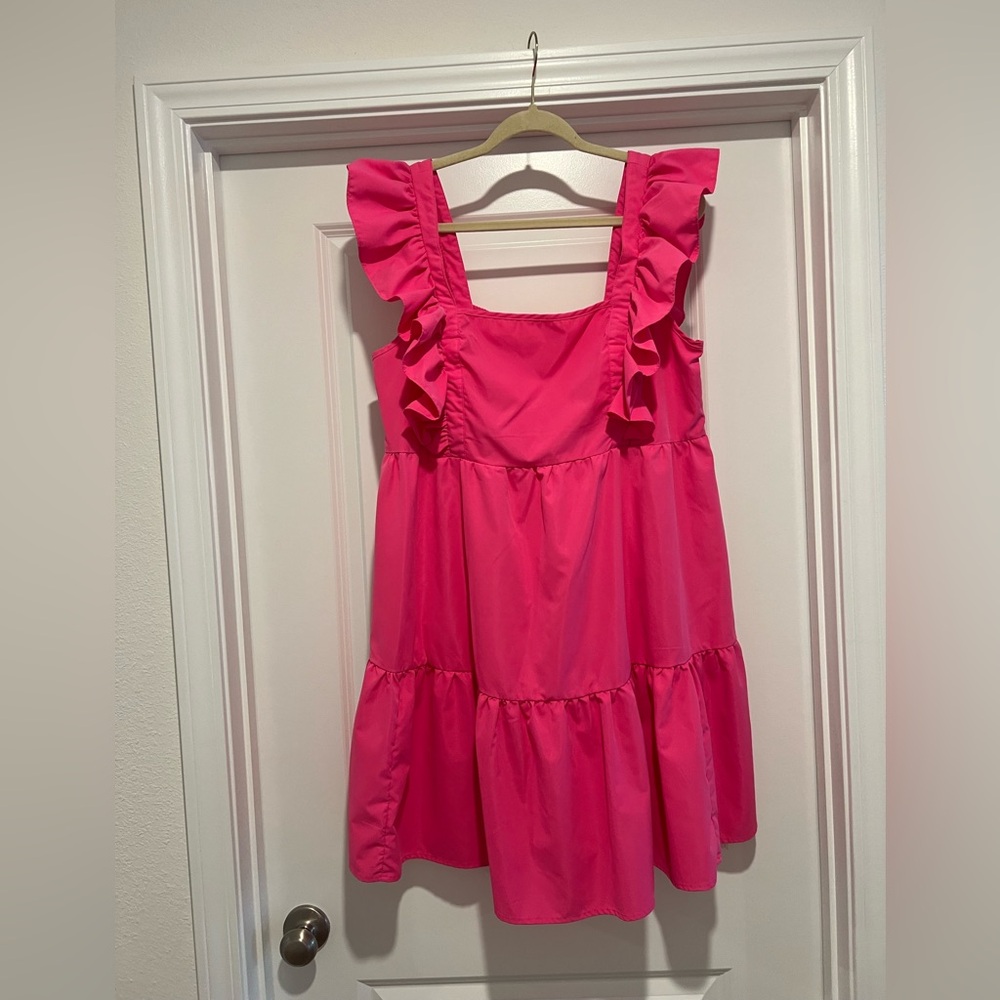 Bright Pink Ruffle Dress